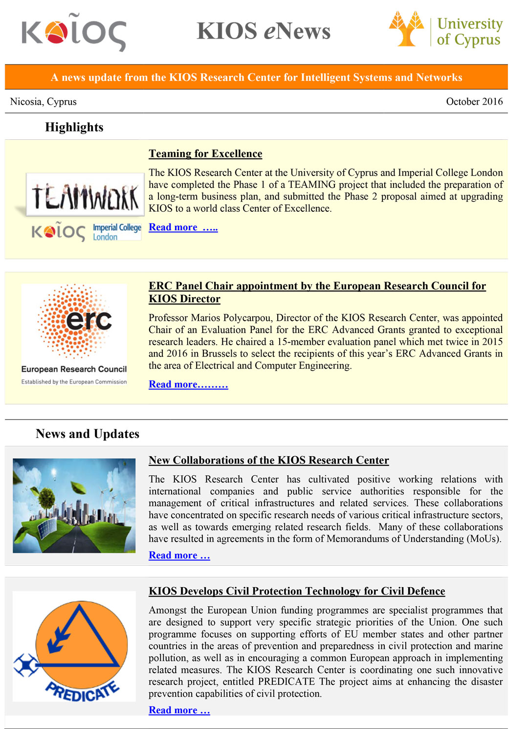 KIOS eNews, Issue 4