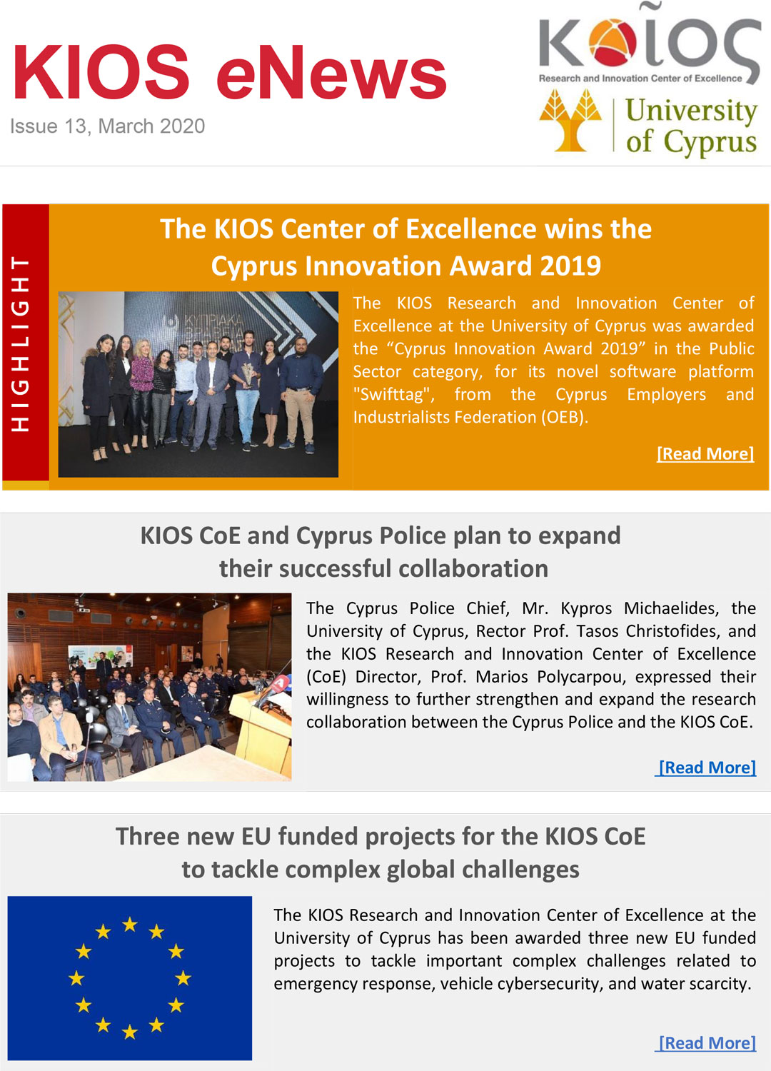 KIOS eNews, Issue 13