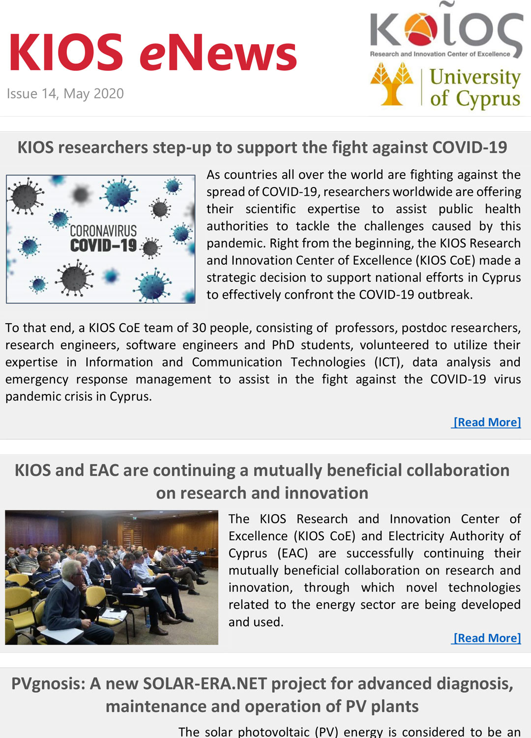 KIOS eNews, Issue 14