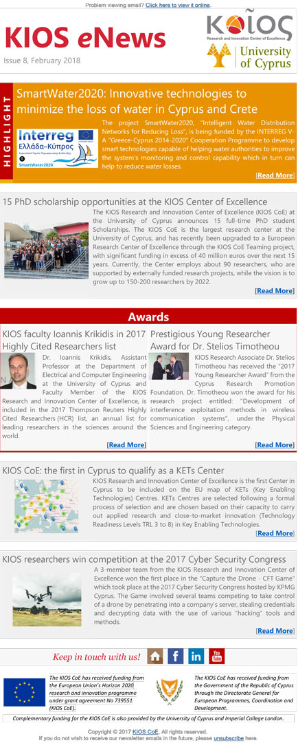 KIOS eNews, Issue 8