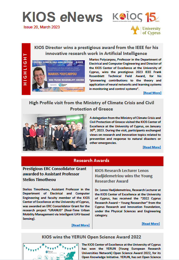 KIOS eNews, Issue 20