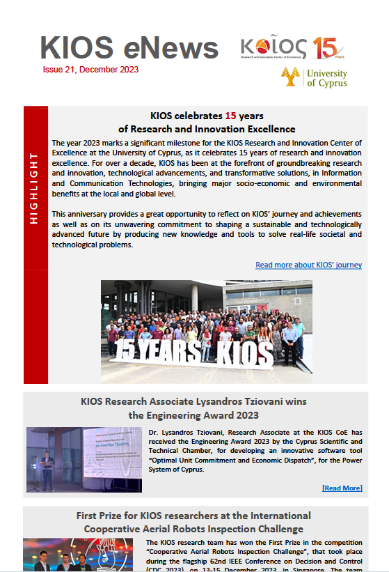 KIOS eNews 21, December 2023