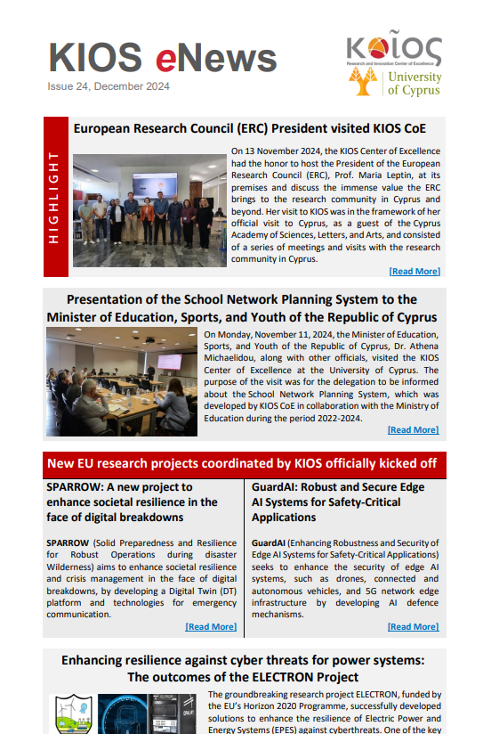 KIOS eNews 24, December 2024