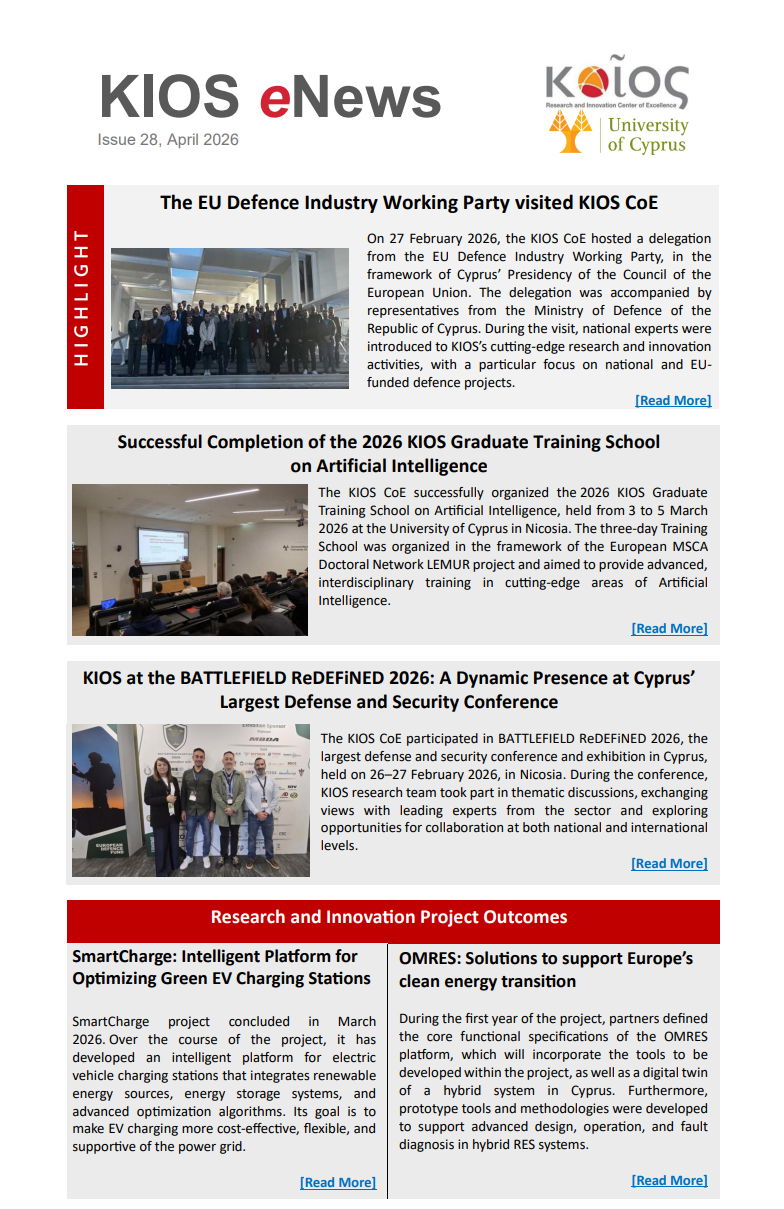 KIOS eNews 28, April 2026